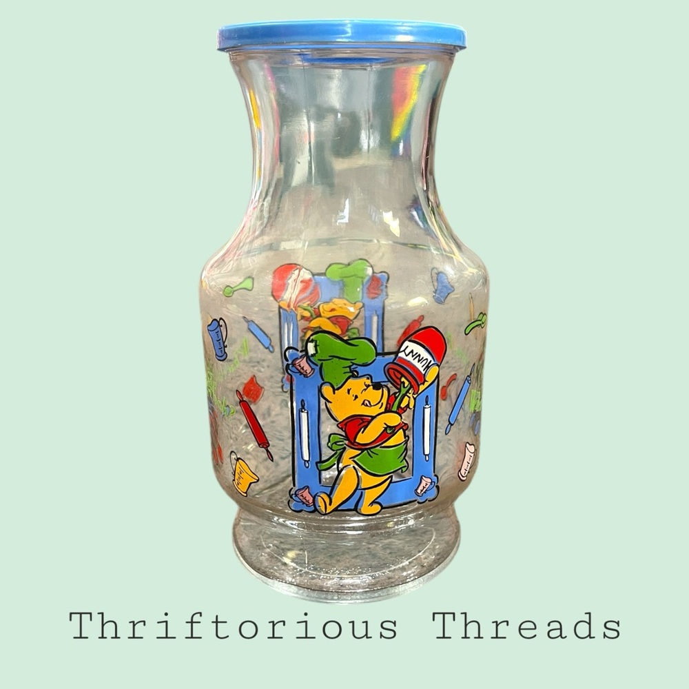 Winnie the Pooh Glass Jar with Blue Lid